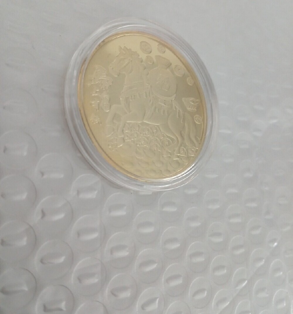 Gold-Tone Decorative Coin Accent - Elegant Home Horse Display - Picture 4 of 5